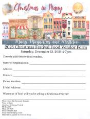 Christmas Festival Food Vendor Form 2025