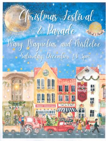 Flyer for Christmas Festival and Parade 2025